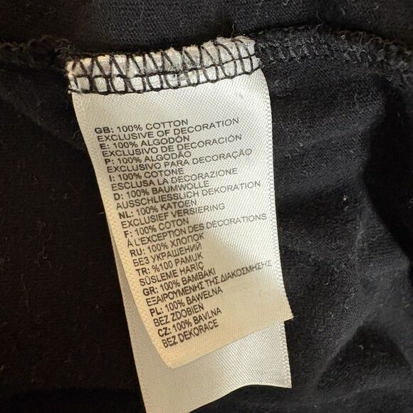 The North Face Big Logo White Crew Neck Black T shirt Size medium Mens Cotton - Picture 5 of 6